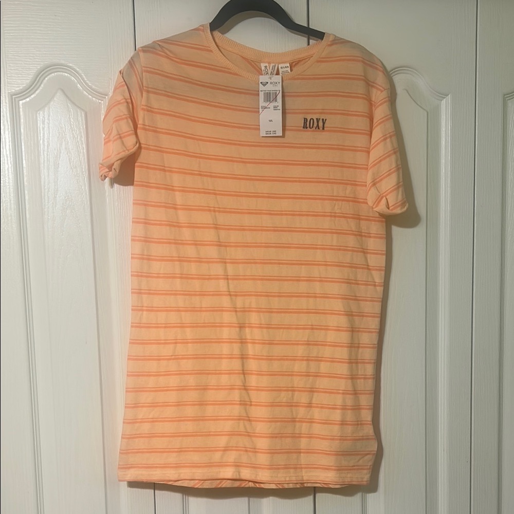Roxy Better Than words Peach Striped Girls Tee Dress